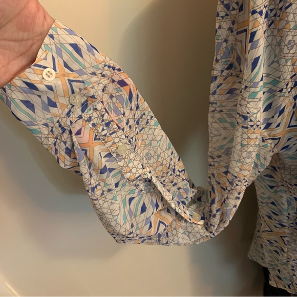 Free People Long Sleeve Blouse Trippy Print - Picture 7 of 12